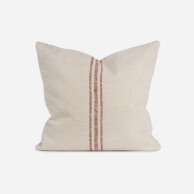 ROSEN - Funda de Cojín Ambiente Algodón Olya 50x50 cm Crudo-Naranjo
