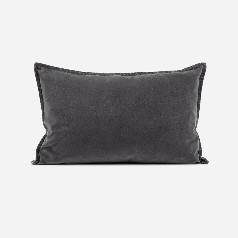 ROSEN - Funda de Cojín Velvet Stripes 60 x 40 cm Grafito