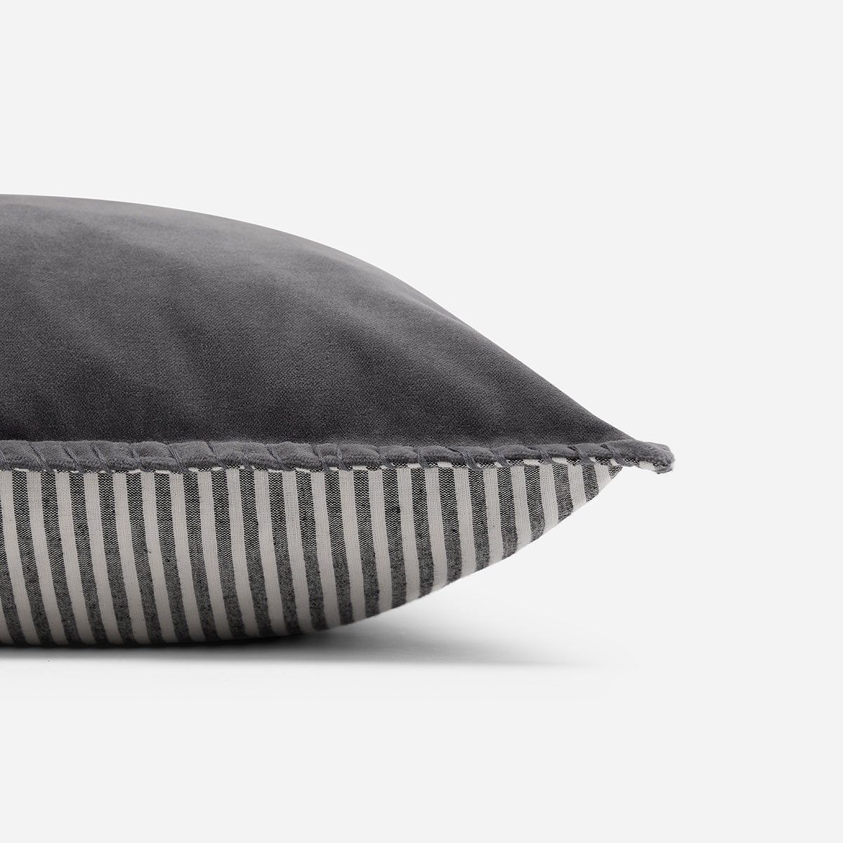 ROSEN - Funda de Cojín Velvet Stripes 60 x 40 cm Grafito