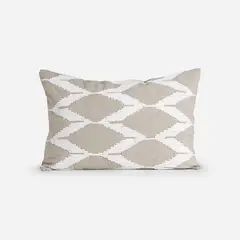 ROSEN - Funda de Cojín Bordado Odra 35 x 50 cm Blanco-Beige
