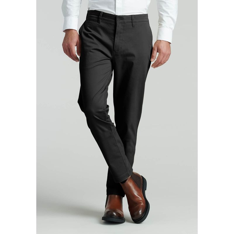 FEROUCH - Pantalón Twill Slim /31 Business Negro Ferouch