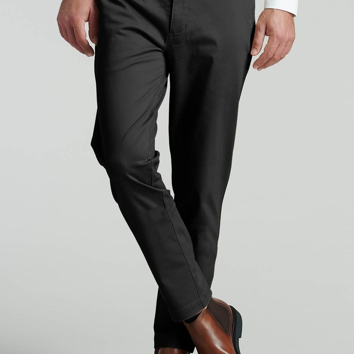 FEROUCH - Pantalón Twill Slim /31 Business Negro Ferouch