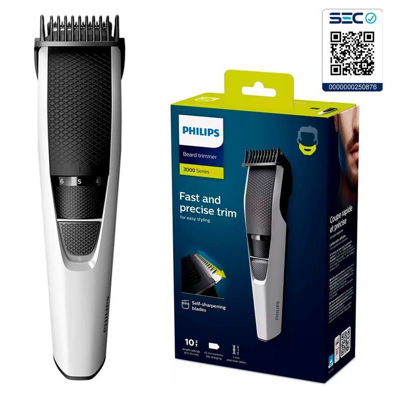PHILIPS - Máquina Afeitadora Corta Barba Recargable Philips certificada SEC