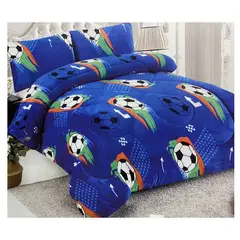 COMPRAPO - Cobertor Chiporro Infantil Modelo Fútbol Azul + 1 Funda 1,5 Plaza