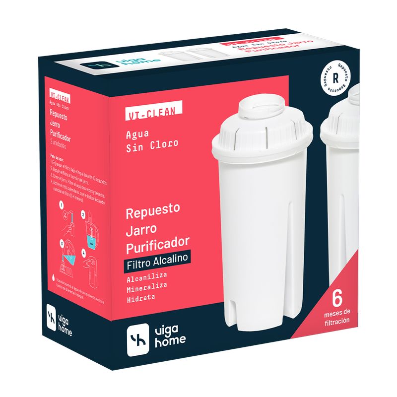 VIGAHOME - Filtros Alcalíno de Agua para Jarra Purificadora Vigahome