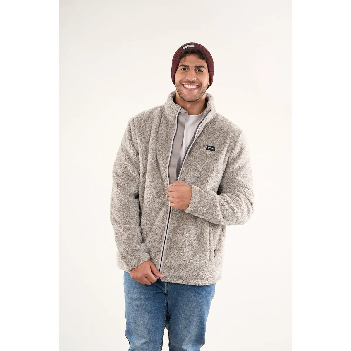 POLEMIC - Poleron Bonded Polar Shaggy sin gorro 8700 Polemic