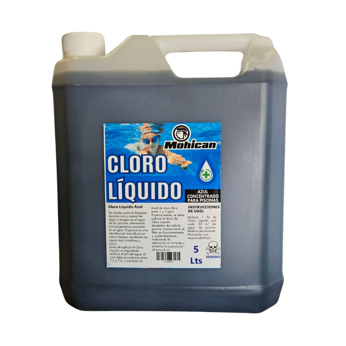 MOHICAN - CLORO LIQUIDO AZUL CONCENTRADO PARA PISCINAS MOHICAN 5 LTS