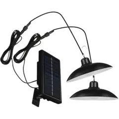 GENERICO - Lampara Doble Foco Panel Solar con Control Remoto