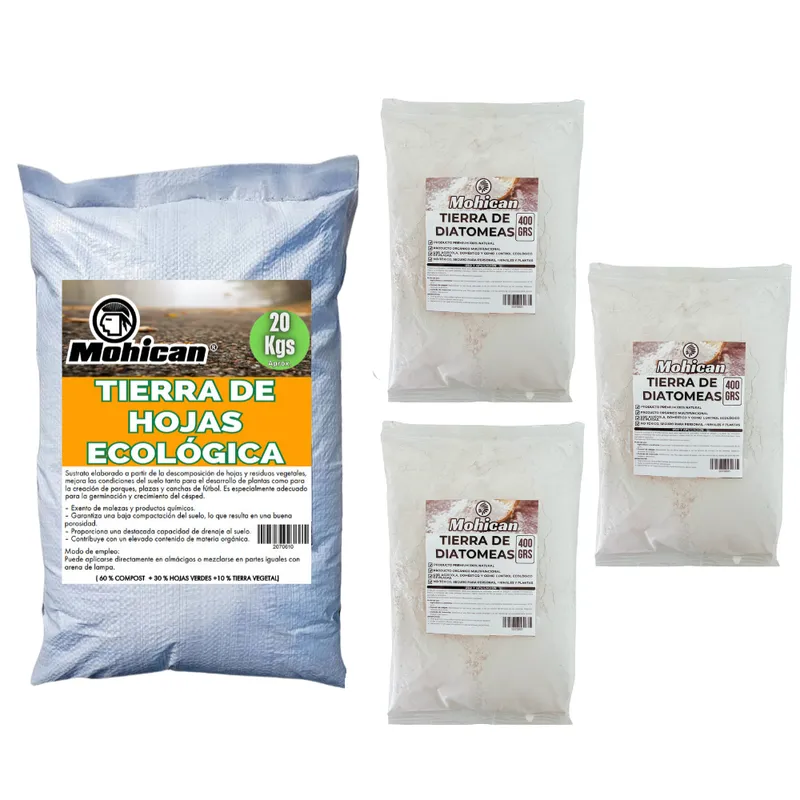 MOHICAN - PROMO COMPOST 20 KILOS + TIERRA DE DIATOMEAS 1,2 KG MOHICAN