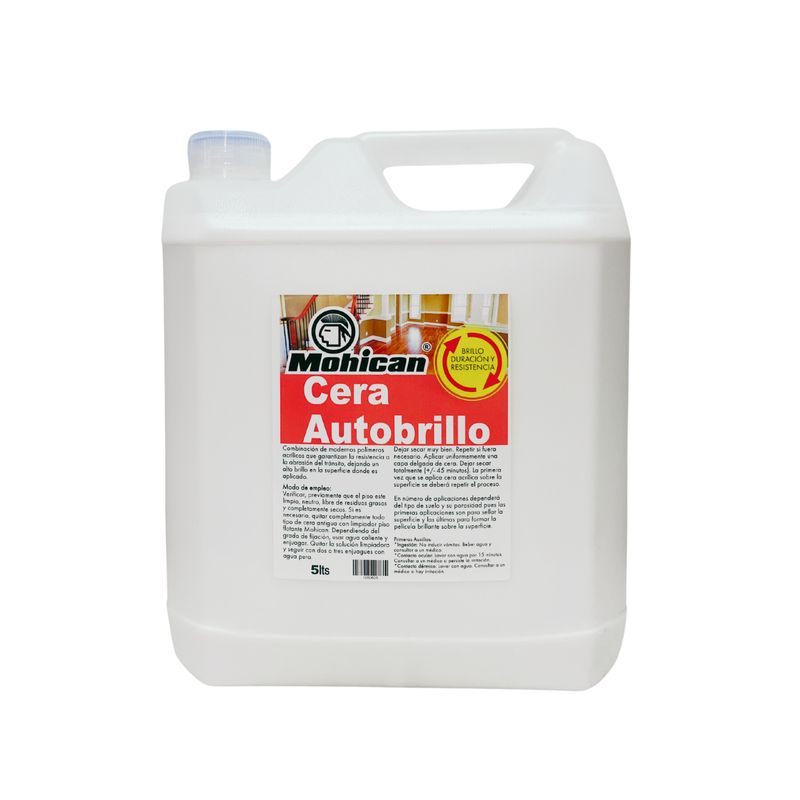 MOHICAN - CERA AUTOBRILLO MOHICAN (BRILLO INMEDIATO) BIDÓN 5 LT
