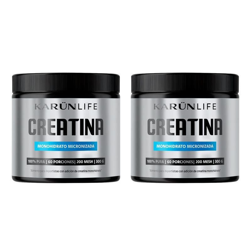 KARUNLIFE - Pack Premium Creatina Monohidratada - 2 frascos - 600 gr  Karun Life