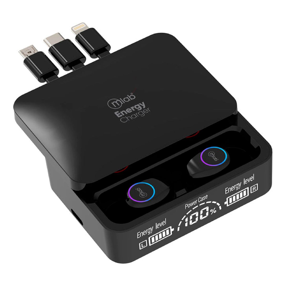 MICROLAB - Audifonos Inalambrico Bluetooth Con Powerbank 2000mah Energy