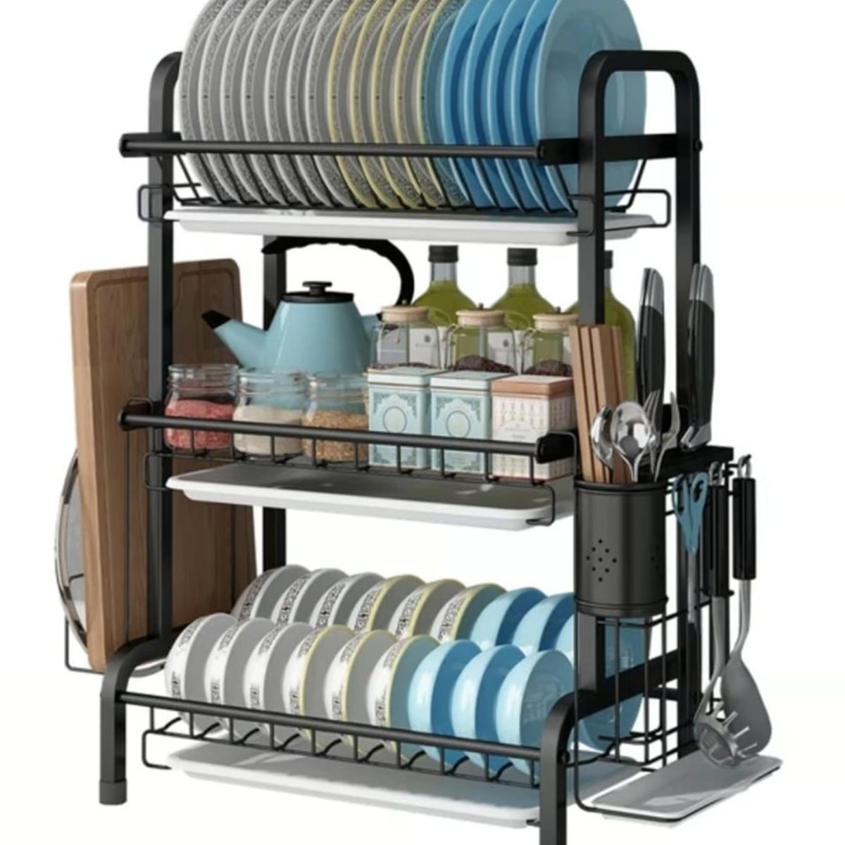 GENERICO - Secaplatos Escurridor Loza 3 Niveles Inoxidable ALLINX