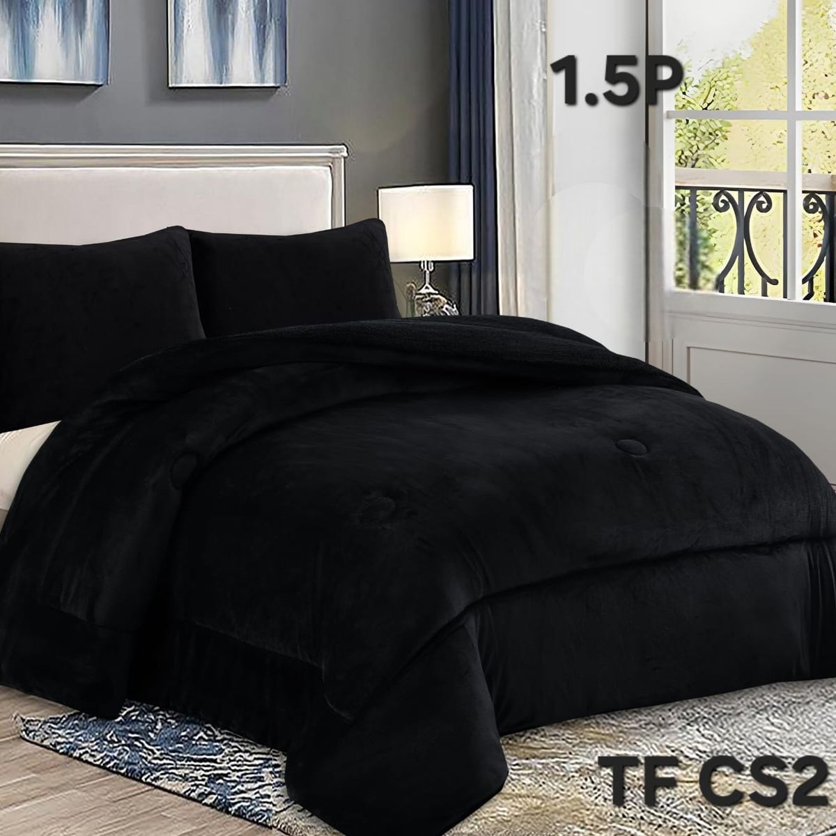 ANGELES DEL HOGAR - COBERTOR DE INVIERNO PLUSH LISO PLAZA Y MEDIA