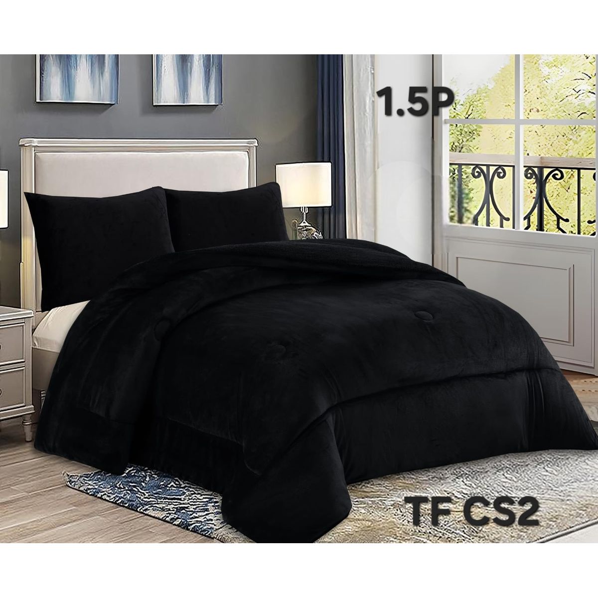 ANGELES DEL HOGAR - COBERTOR DE INVIERNO PLUSH LISO PLAZA Y MEDIA