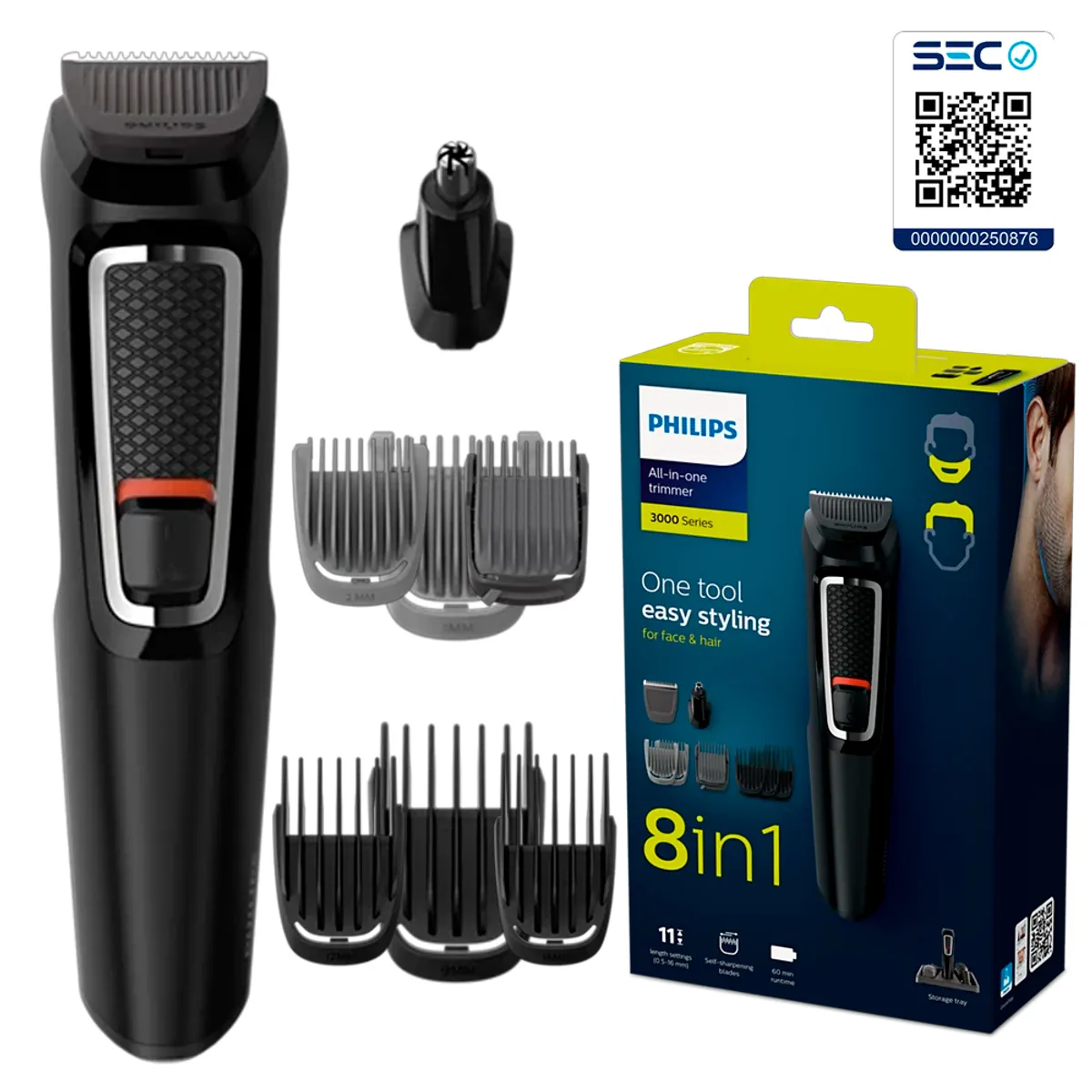 PHILIPS - Afeitadora 8 en 1 Corta Barba Recargable Philips certificada SEC