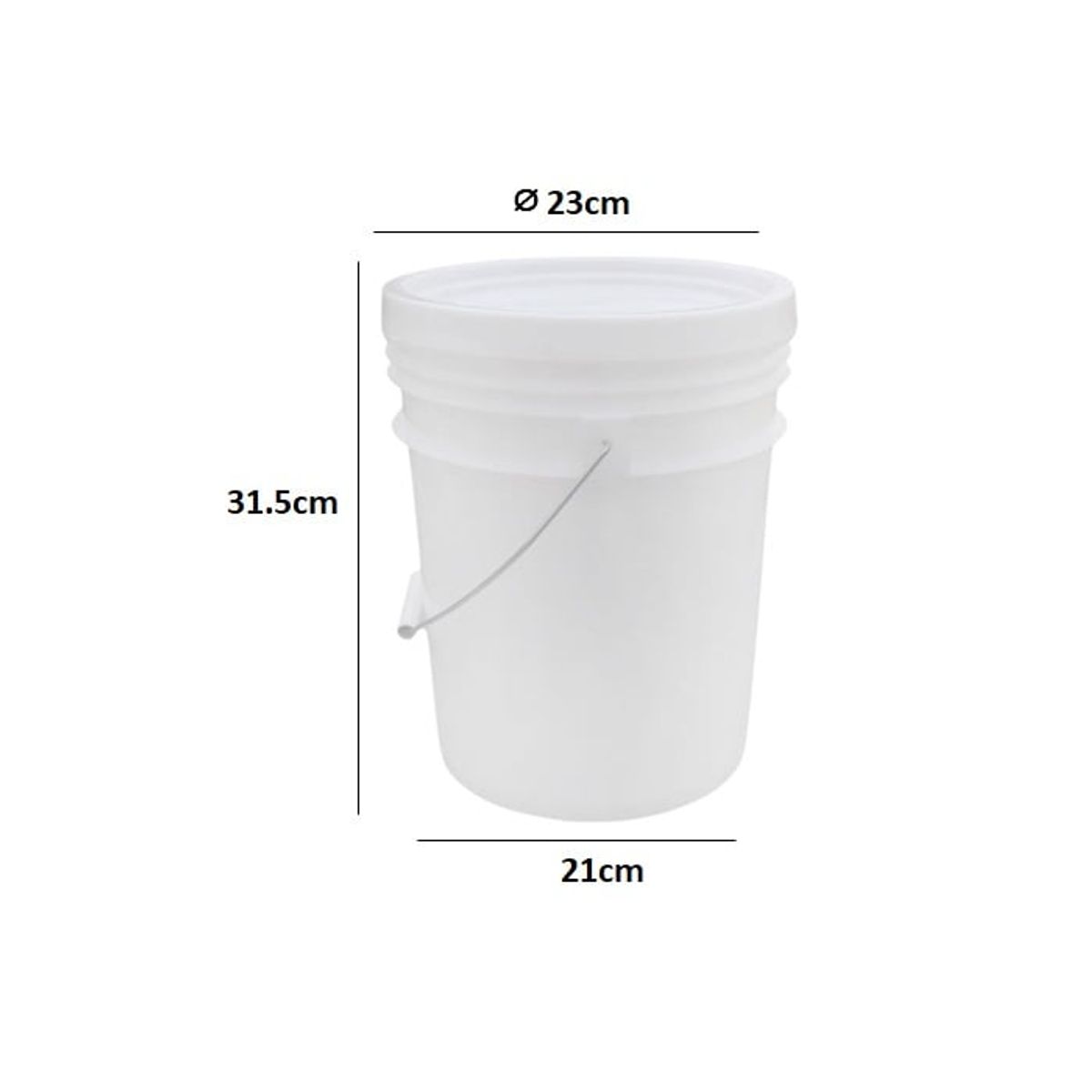 GENERICO - Balde 10 Litros Con Tapa Manilla Resistente