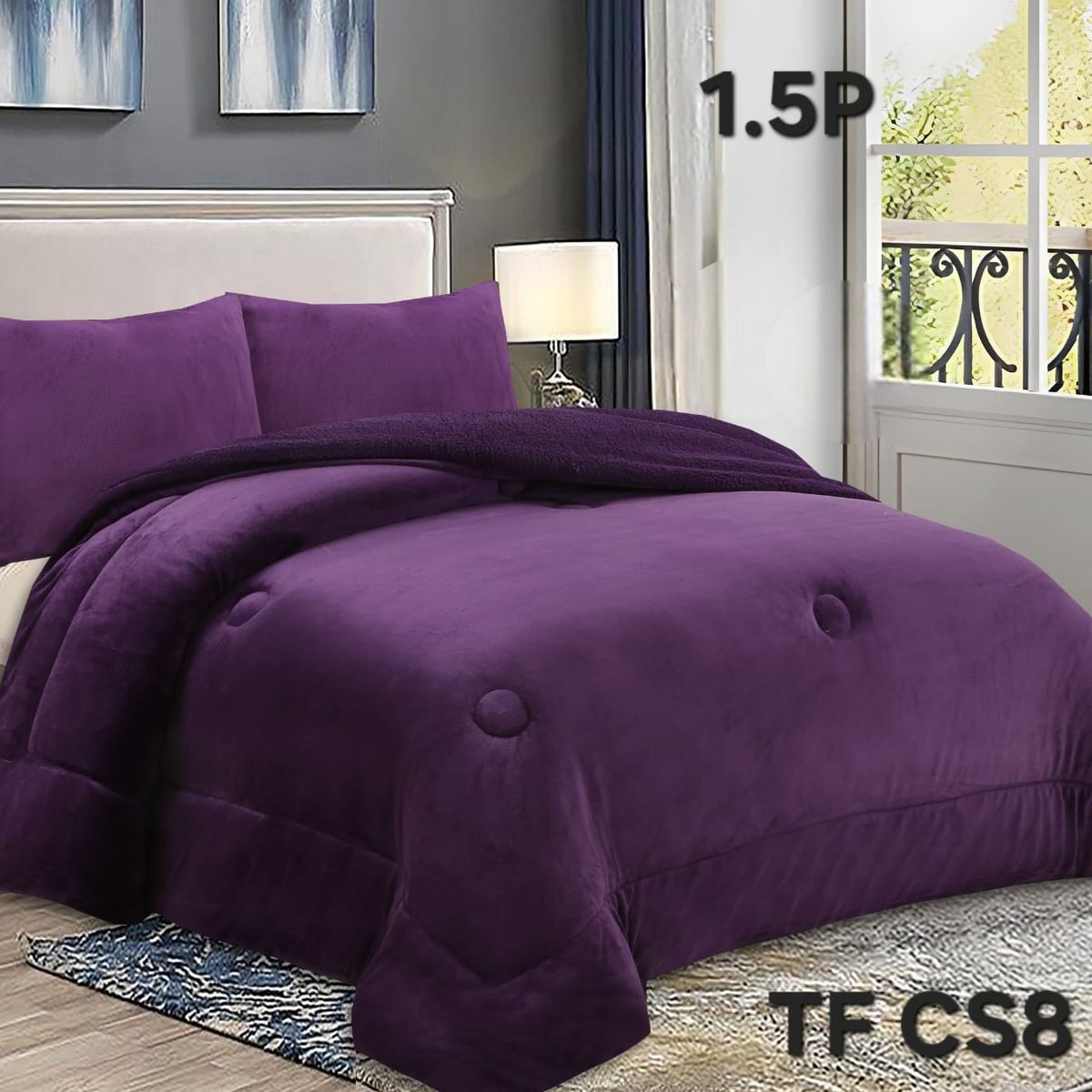 ANGELES DEL HOGAR - COBERTOR DE INVIERNO PLUSH LISO PLAZA Y MEDIA