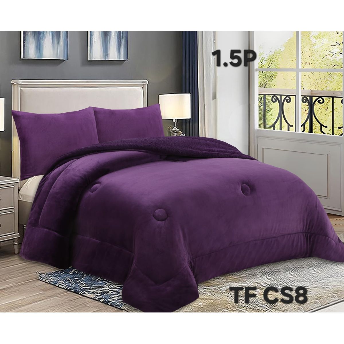 ANGELES DEL HOGAR - COBERTOR DE INVIERNO PLUSH LISO PLAZA Y MEDIA