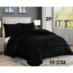 ANGELES DEL HOGAR - COBERTOR DE INVIERNO PLUSH LISO 2 PLAZAS