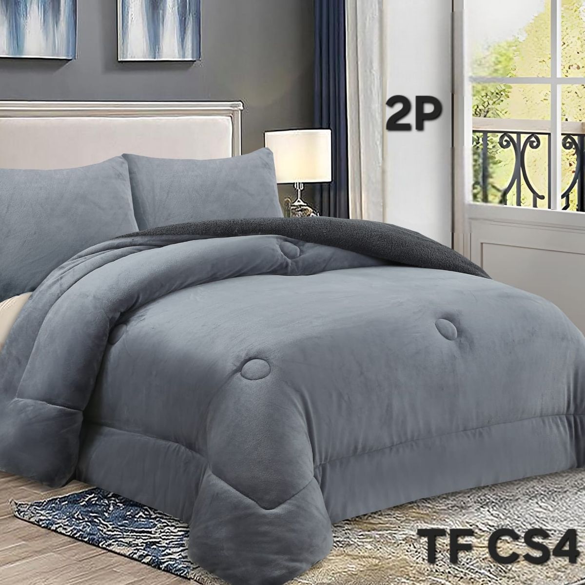 ANGELES DEL HOGAR - COBERTOR DE INVIERNO PLUSH LISO 2 PLAZAS