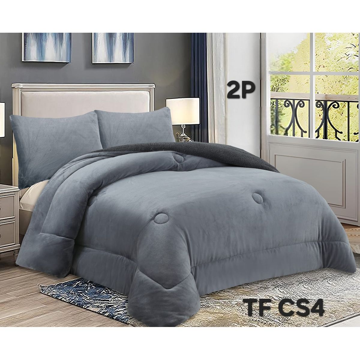 ANGELES DEL HOGAR - COBERTOR DE INVIERNO PLUSH LISO 2 PLAZAS