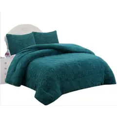 GENERICO - COBERTOR TEXTURIZADO DE FLORES CON CHIPORRO 1.5 PLAZA COLO TURQUESA TF