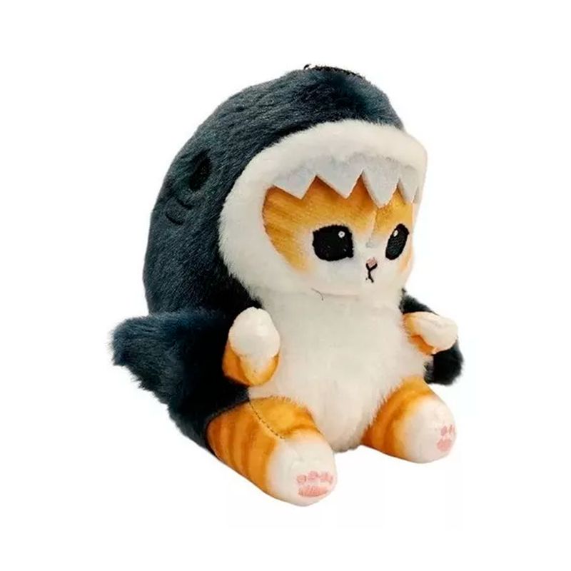 GENERICO - Llavero con colgante de muñeco de peluche bonito gato tiburón color tiburón