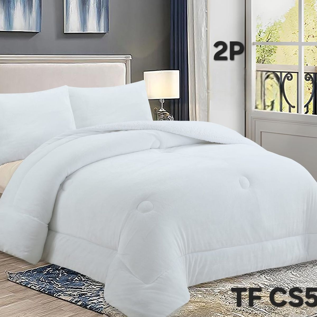 ANGELES DEL HOGAR - COBERTOR DE INVIERNO PLUSH LISO 2 PLAZAS