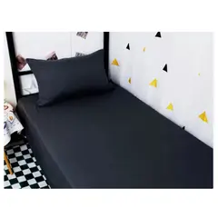 GENERICO - Set Sabanas 1 Plazas 144 Hilos negro
