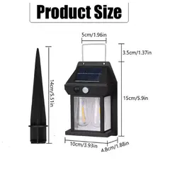 IRM - Lampara Solar De Pared o Jardin 2 Focos + Sensor Movimiento Luz Cálida