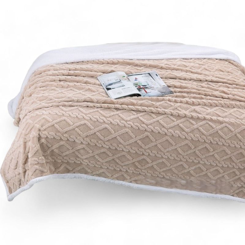 GENERICO - Frazada Con Chiporro Polar 1.5 Plazas Medida 150x200cm Beige
