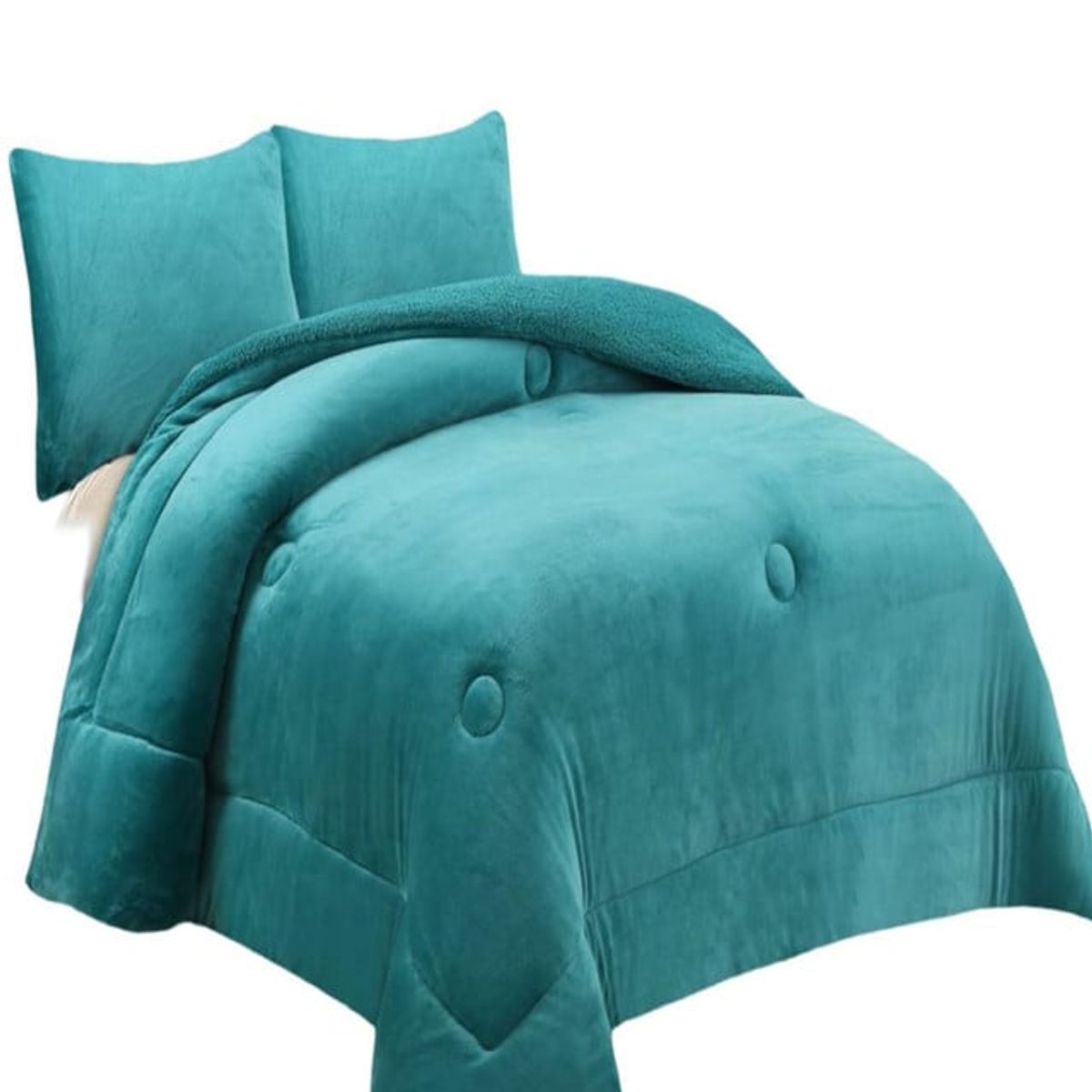 GENERICO - COBERTOR INVIERNO KING - SUPER KING TURQUESA