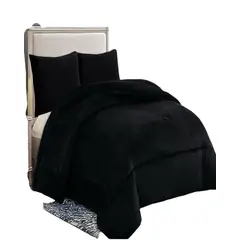 GENERICO - COBERTOR CON CHIPORRO INVIERNO PLAZA Y MEDIA NEGRO