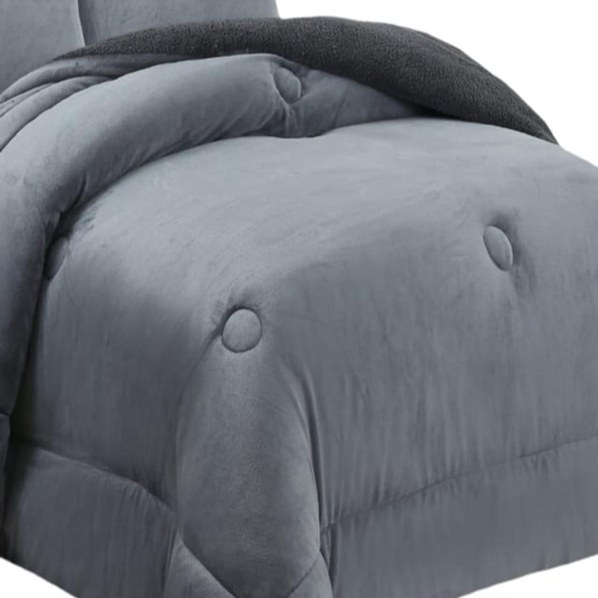 GENERICO - COBERTOR CON CHIPORRO INVIERNO PLAZA Y MEDIA GRIS