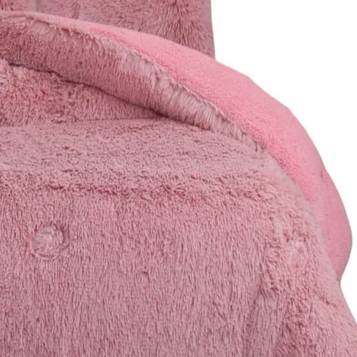 GENERICO - COBERTOR PELUDO CON CHIPORRO INVIERNO 2 PLAZAS Rosa