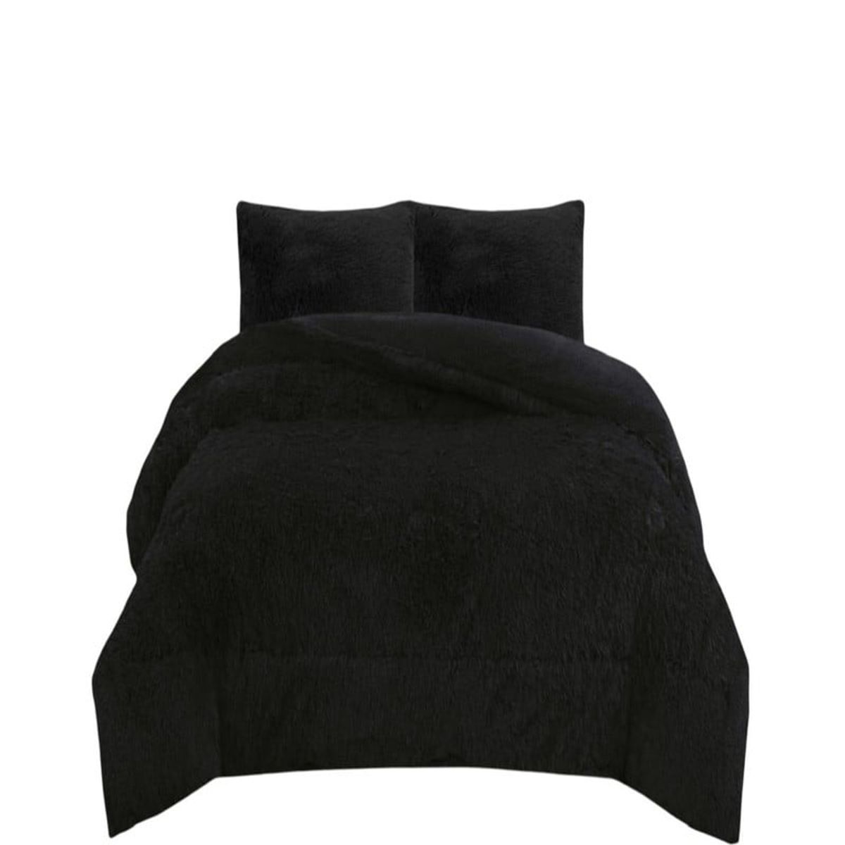 GENERICO - COBERTOR PELUDO INVIERNO PLAZA Y MEDIA Negro