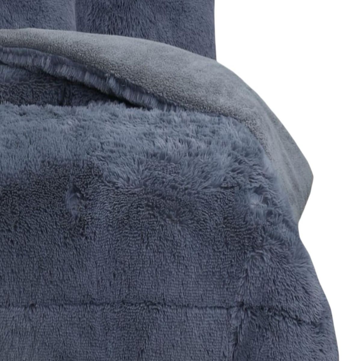 GENERICO - COBERTOR PELUDO INVIERNO  PLAZA Y MEDIA Gris