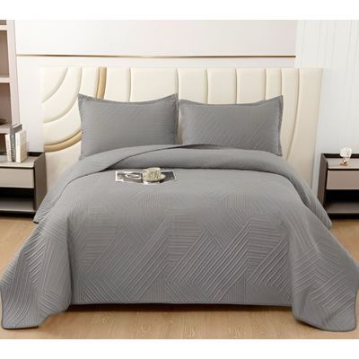 Imagen 2 del producto CUBRECAMA QUILT VERANO 2 PLAZAS GRIS