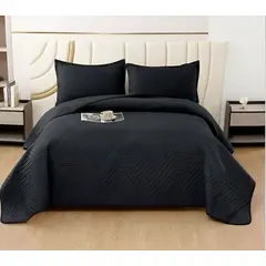 GENERICO - CUBRECAMA QUILT VERANO PLAZA Y MEDIA NEGRO