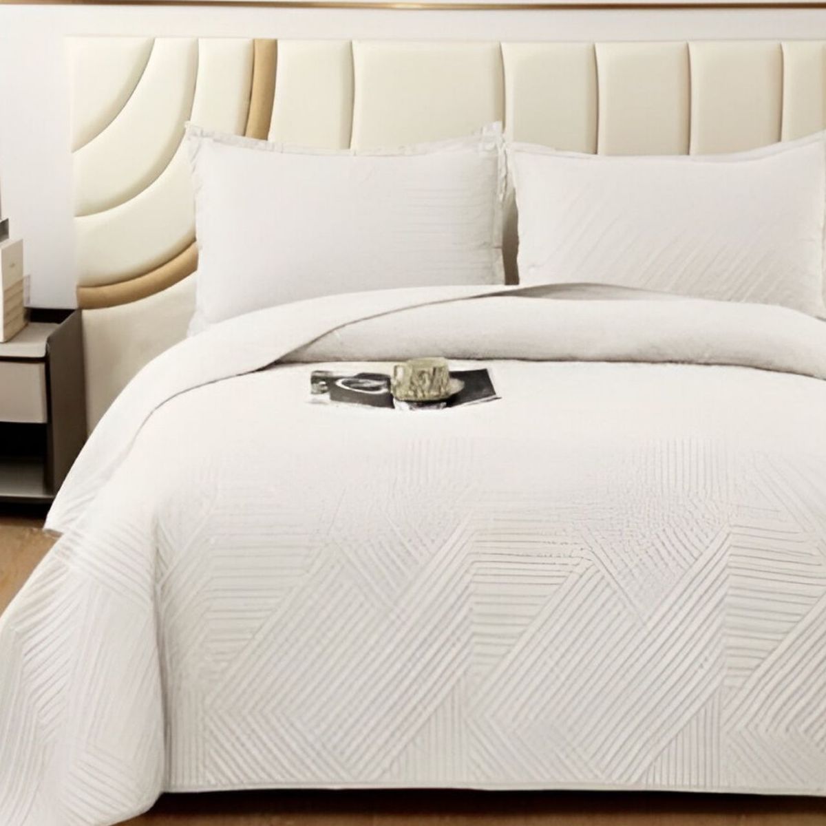 GENERICO - CUBRECAMA QUILT VERANO PLAZA Y MEDIA BLANCO