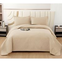CUBRECAMA QUILT VERANO KING BEIGE