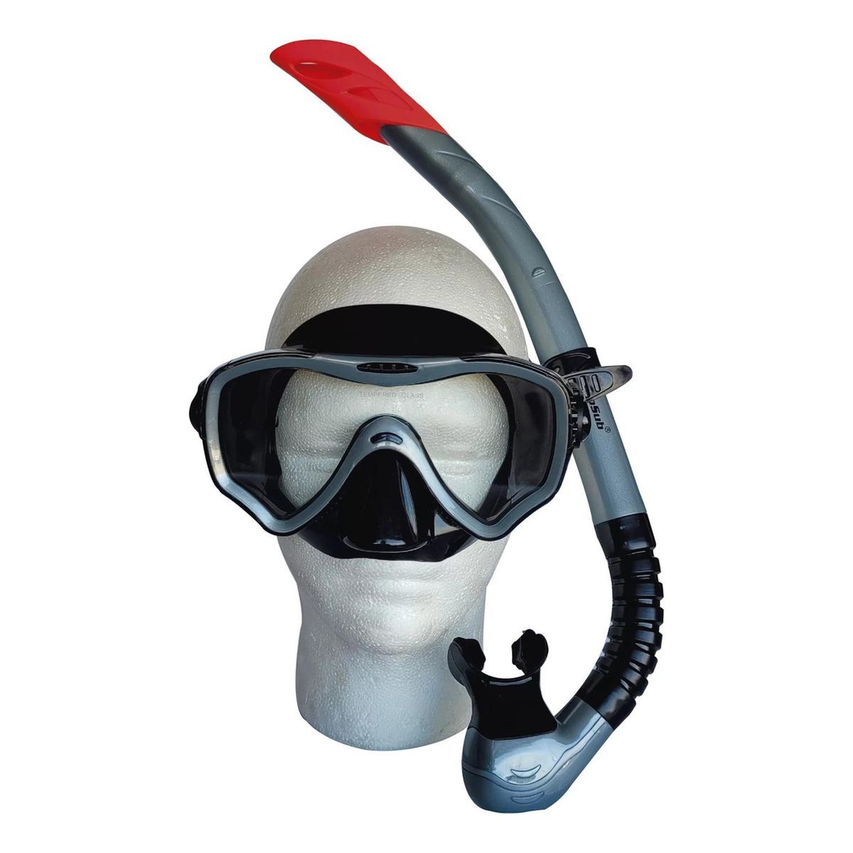 CABOSUB - Kit Buceo Mascara Snorkel Profesional Ajustable Full Vision - Gris