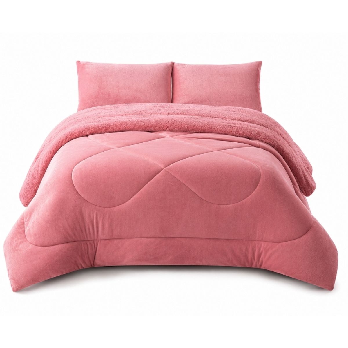 GENERICO - Cubrecama de Invierno Plush con Chiporro 2p Palo Rosa TFCS1