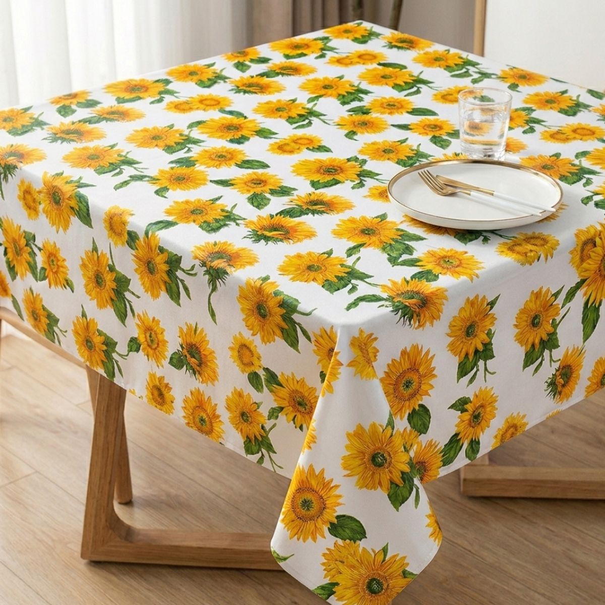 GENERICO - Mantel de Hule Afranelado Para Mantel 140x2 Girasol