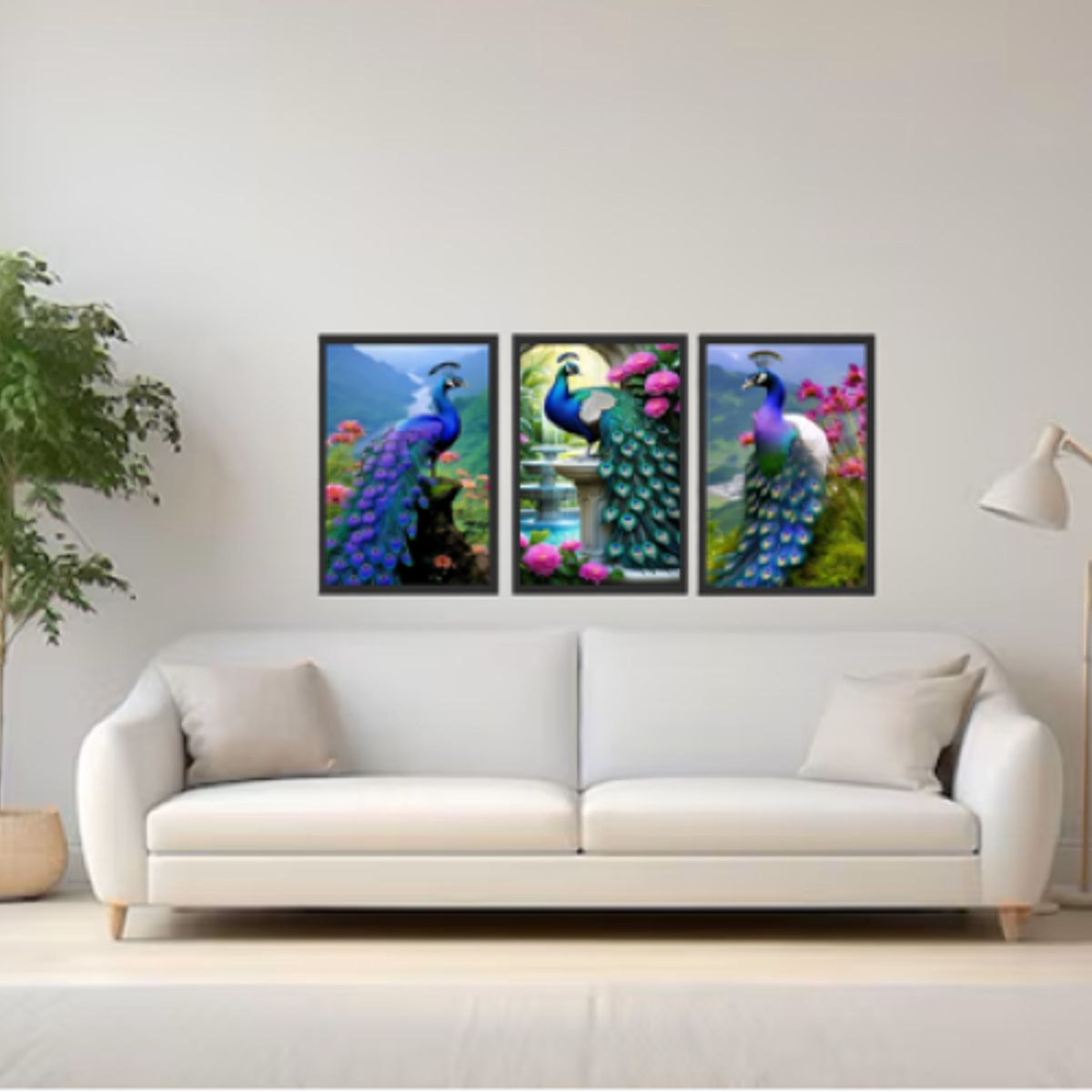 GENERICO - Cuadros decorativos Pavo real Pack X 3 Uds   35X50cm C/u