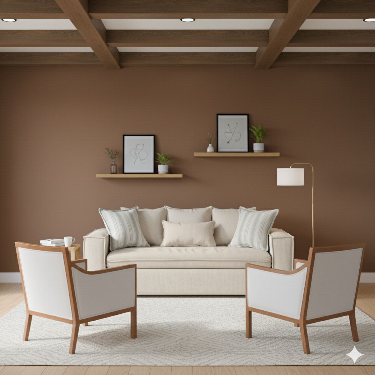 SITIAL HOME - Living Domenico 311 Beige Claro Sofá 3 cuerpos resortes + 2 Sitiales