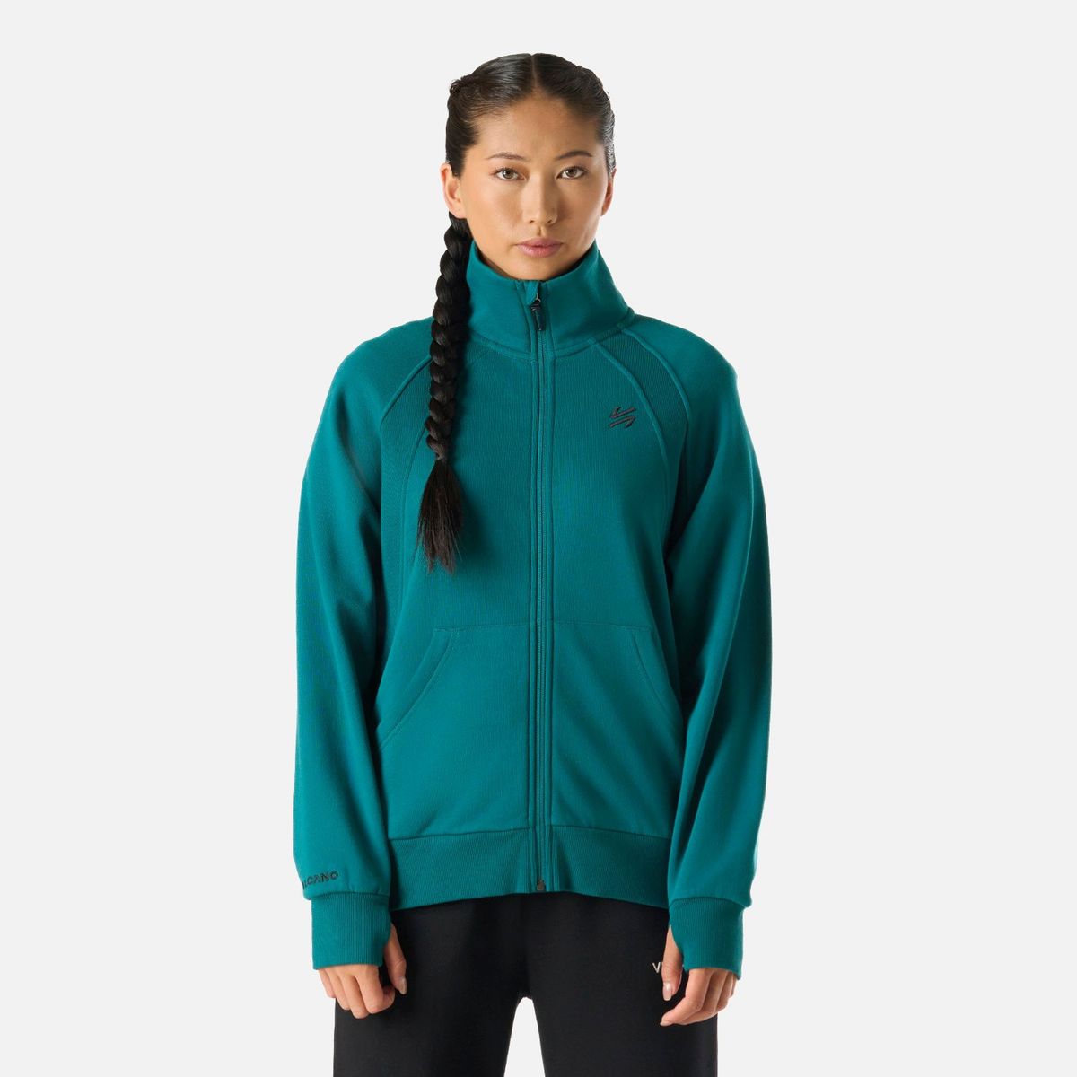 VULCANO - Polerón Mujer Cool Down Full Zip Sweatshirt Petroleo Vulcano