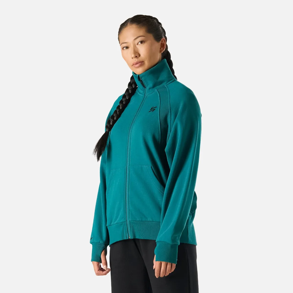 VULCANO - Polerón Mujer Cool Down Full Zip Sweatshirt Petroleo Vulcano