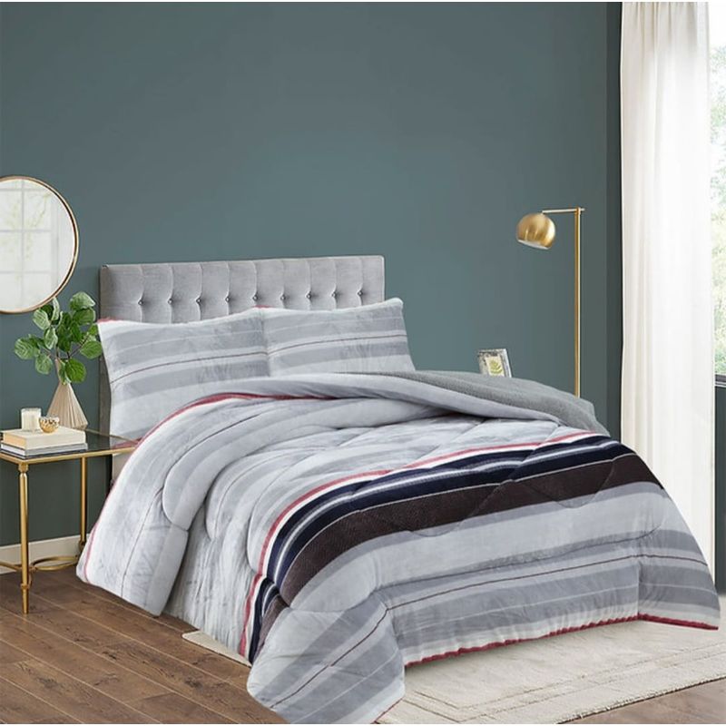 GENERICO - Cubrecama de Invierno Plush con Chiporro 2p Gris con Diseño F186